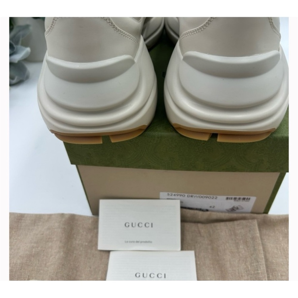 Gucci, leather Rython sneakers with colorful logo size 42 fits 11 US - Picture 4 of 8